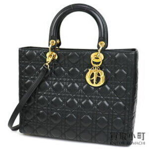 Dior Lady Classic Bag Cannage Stitch Black Lambskin Tote Quilted LADYDIOR